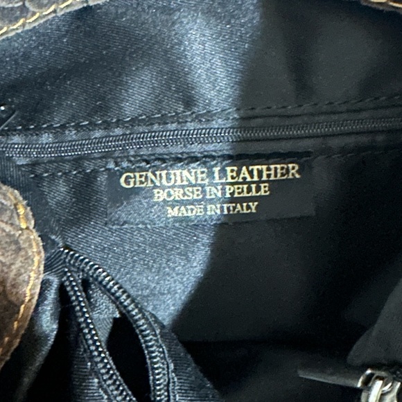 Brown genuine leather snake print bag from Florence Italy - Picture 8 of 8